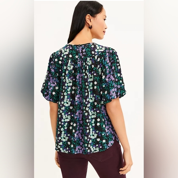 5/$25 Floral Shirred Yoke Top - Picture 2 of 5